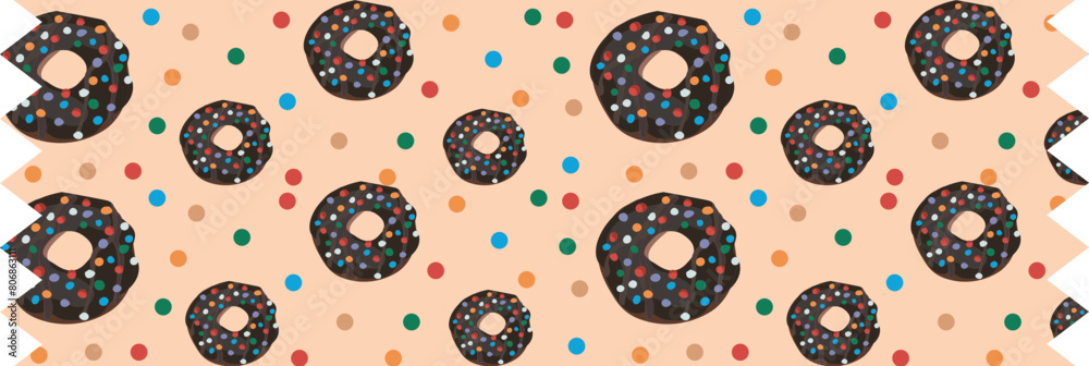 Chocolate donuts washi tape on transparent background.
Chocolate donuts washi tape on transparent background.
