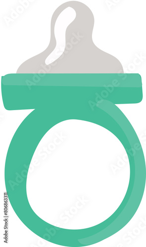 Cartoon baby pacifier illustration on transparent background.
