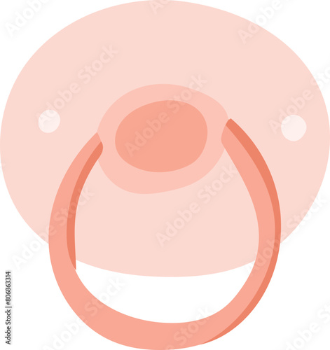 Cartoon baby pacifier illustration on transparent background.
