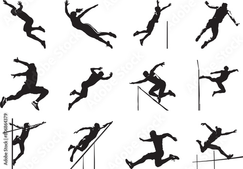 High jump Silhouette Vector Illustration