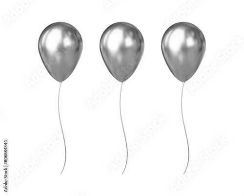 3d metal air balloon. Stock vector illustration on isolated background.	
