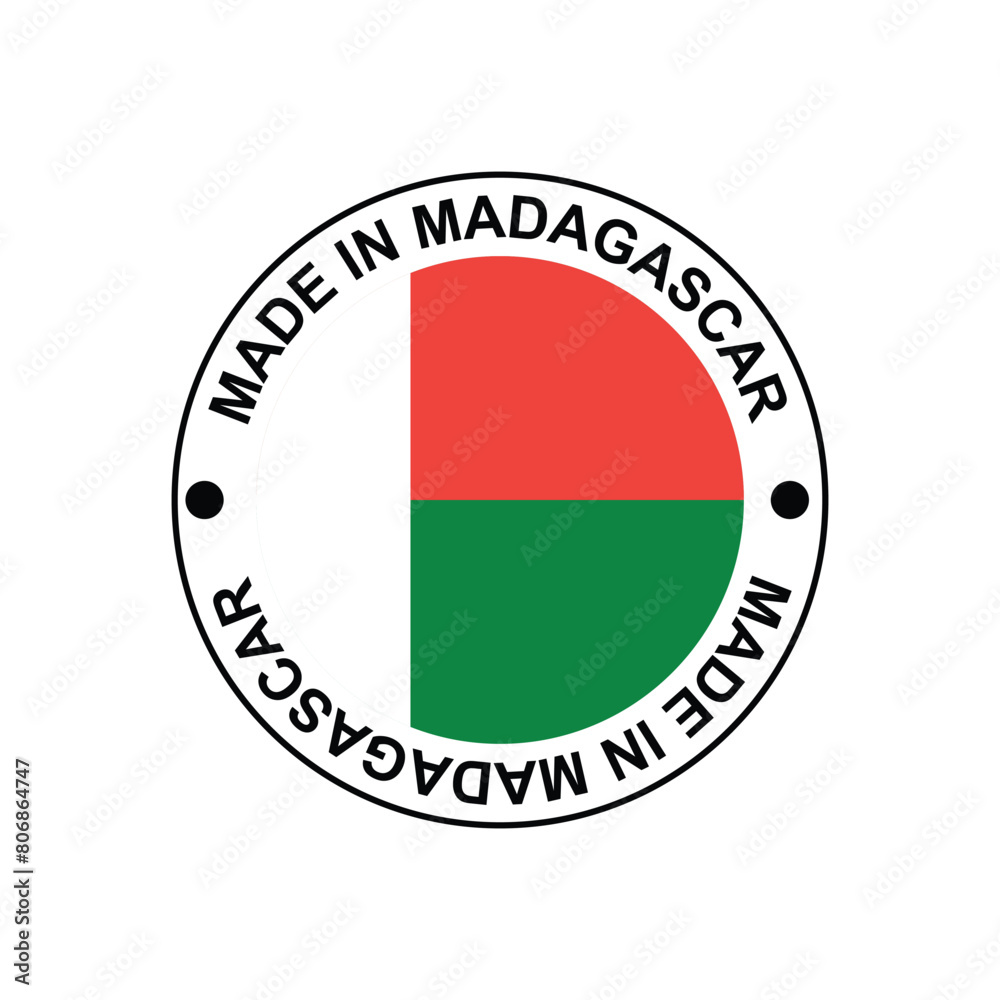 Made in Madagascar Stamp Vector template on white background