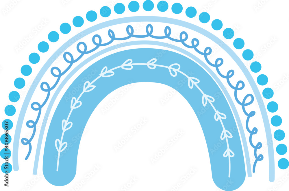 Cartoon blue rainbow boho style transparent background.
Cartoon blue rainbow boho style transparent background.