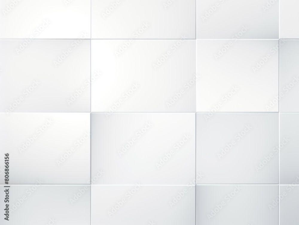 White color square pattern on banner with shadow abstract white geometric background with copy space modern minimal concept empty blank 