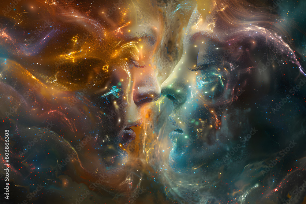 Fototapeta premium Cosmic Dreamscapes: Abstract Astral Visions, Celestial Tapestries: Abstract Astral Art, Ethereal Realms: Abstract Astral Explorations, Otherworldly Dimensions: Abstract Astral Journeys