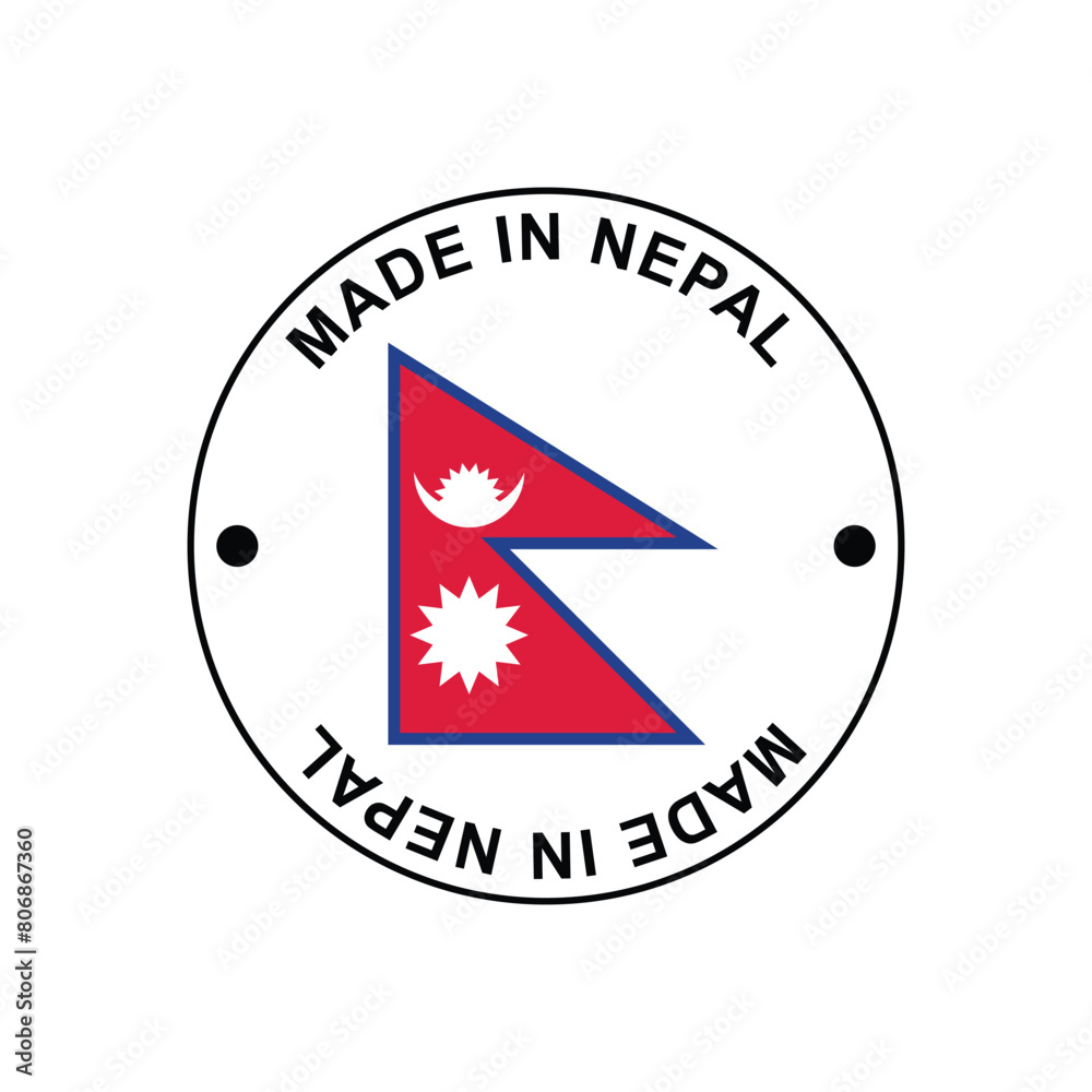 Made in Nepal Stamp Vector template on white background Made in Nepal Stamp Vector template on white background