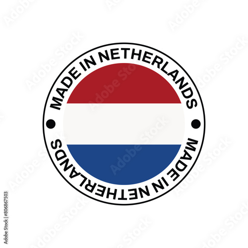 Made in Netherland Stamp Vector template on white background