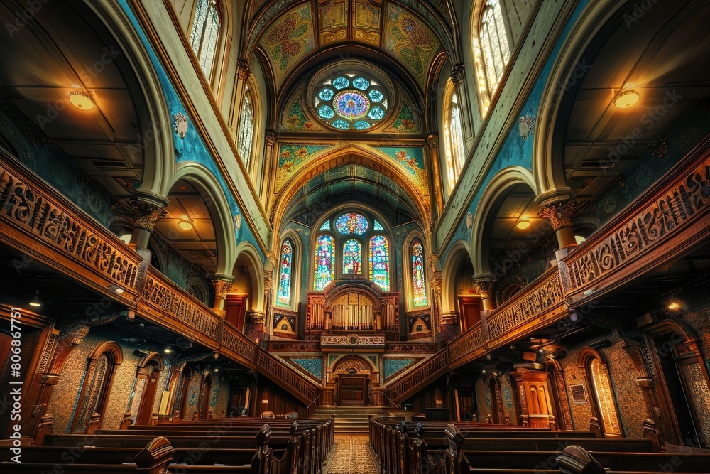 Architectural splendor and spirituality of a sacred Jewish synagogue