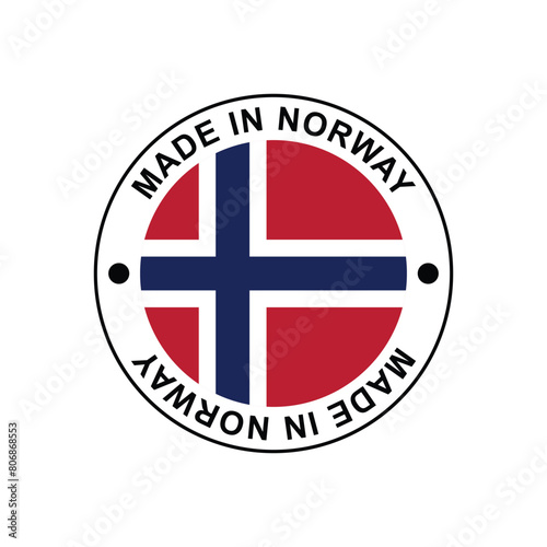 Made in Norway Stamp Vector template on white background