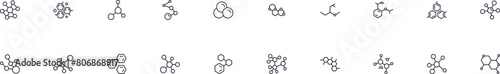 Chemical compound collection of thin vector images for web sites, newspapers, articles book