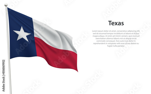 Obraz na płótnie Isolated waving flag of Texas is a state United States w salonie