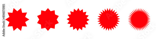 Set price sticker. Sale sticker collection. Set of red starburst, sunburst badges. Label icon sticker. Badge. Design elements - best for sale sticker, price tag, mark. Vector illustraton photo