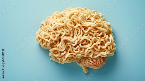Intricate Noodle Intelligence: A Conceptual Art of Brain Complexity
