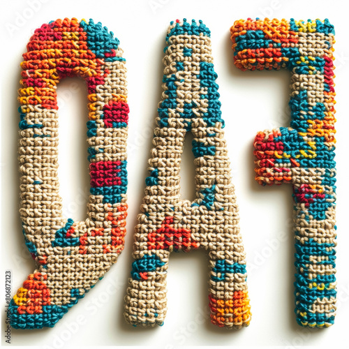 logo of three letters "FAQ" in Knitted STYLE