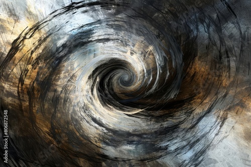 whirlwind within mental health struggles depicted as swirling abstract elements concept art
