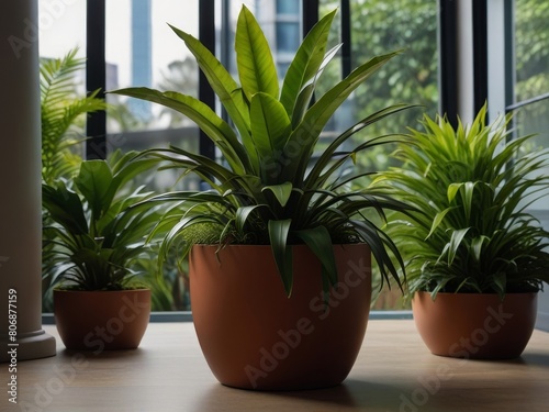 colorful guzmania bromeliad plants