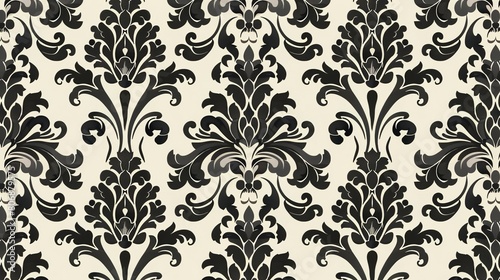 Damask pattern wallpaper