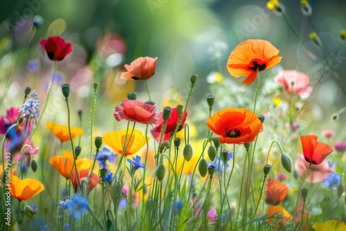 nature background with wild flowers