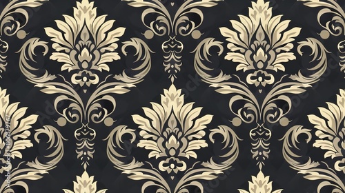 Damask pattern wallpaper