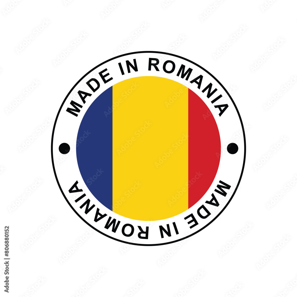 Fototapeta premium Made in Romania Stamp Vector template on white background