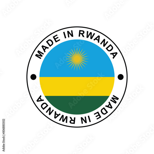 Made in Rwanda Stamp Vector template on white background