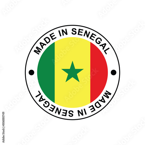 Made in Senegal Stamp Vector template on white background