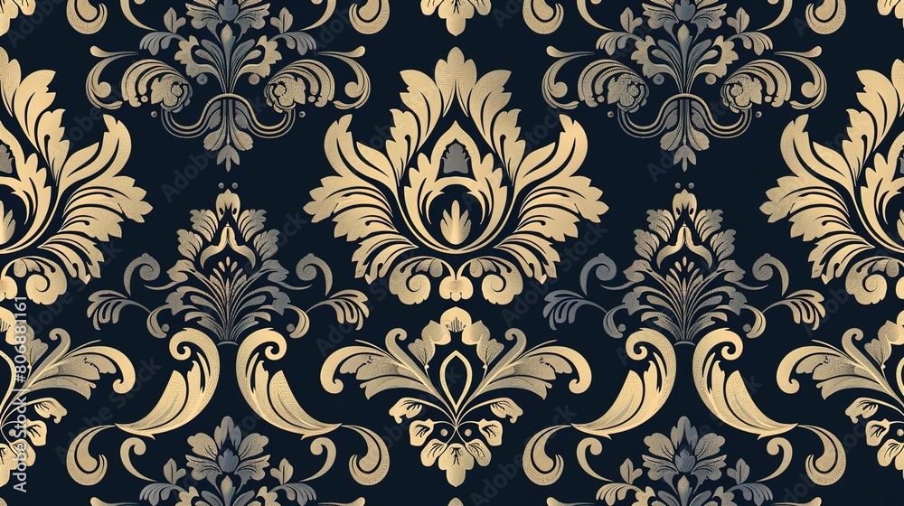 Damask pattern wallpaper