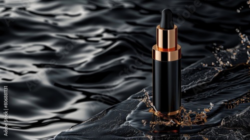 Create a mockup of a highend facial serum applicator, designed to highlight the elegance and luxury of the tool, showcased in a nologo format photo