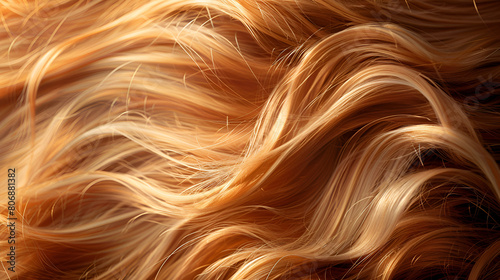 Close-up of Hair Texture on Soft Background, Natural Hair Pattern for Beauty and Hairstyle Designs, Generative Ai