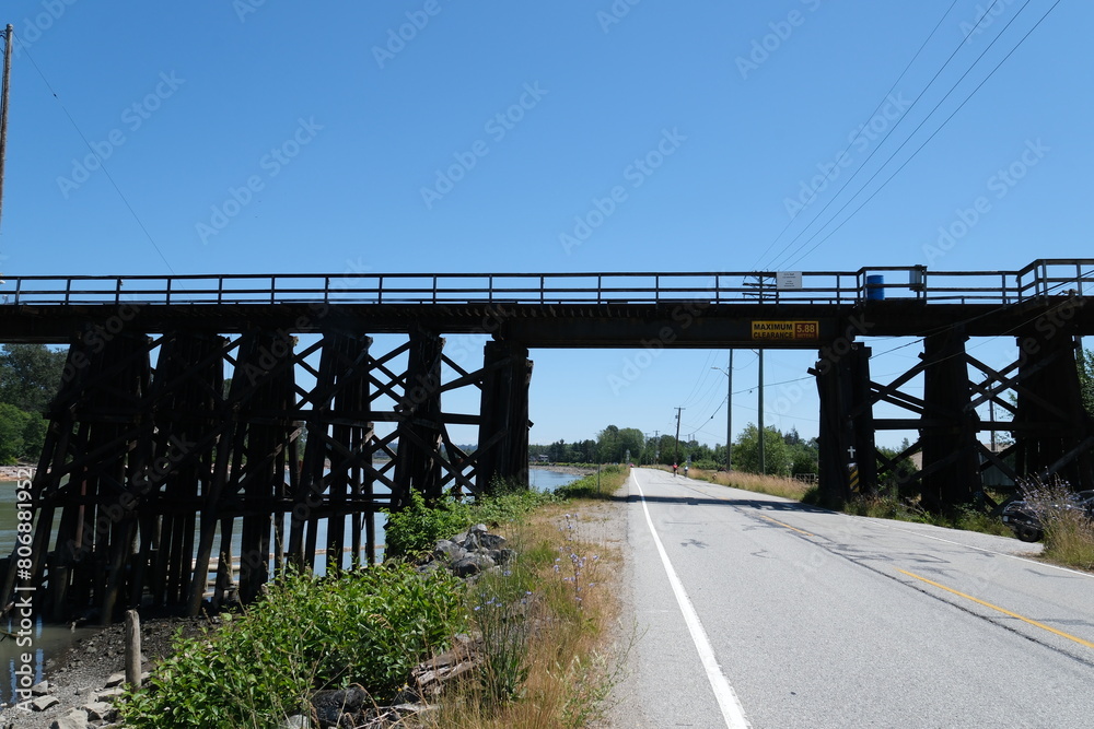 Fototapeta premium A bridge is a structure built to span a physical obstacle, such as a body of water, a valley, or a road, without blocking the path underneath.
