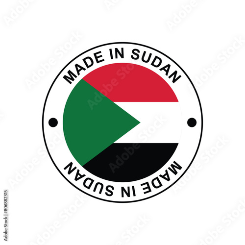 Made in Sudan Stamp Vector template on white background