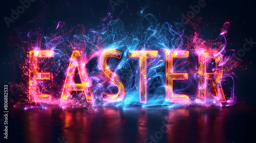 Happy Easter, Text "EASTER,Generative Ai