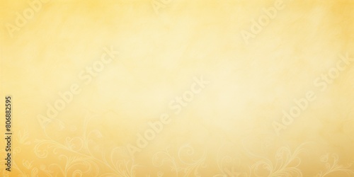 Yellow soft pastel color background parchment with a thin barely noticeable floral ornament, wallpaper copy space, vintage design blank copyspace for design © Lenhard