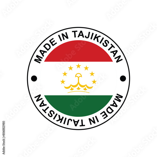 Made in Tajikistan Stamp Vector template on white background