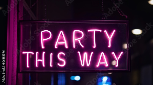 AI generated illustration of neon sign of 