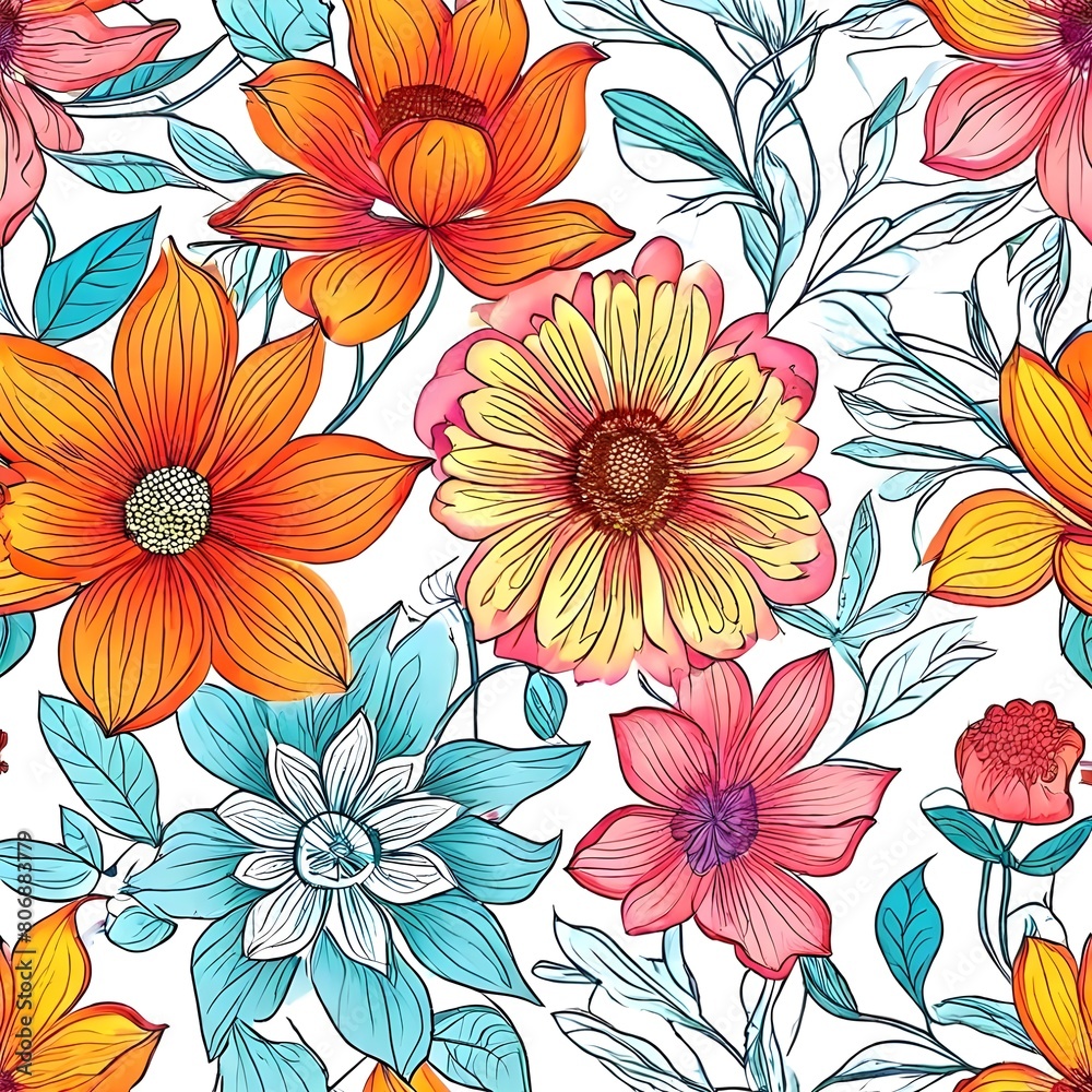 seamless pattern with flowers seamless pattern with flowers