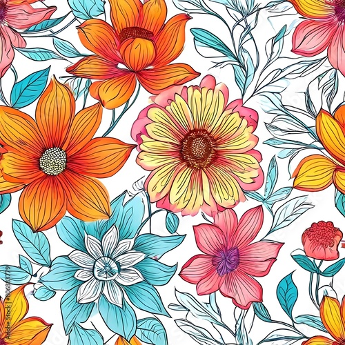 seamless pattern with flowers