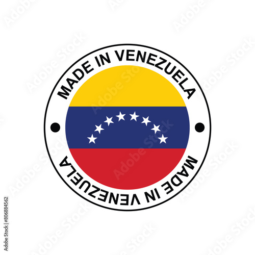 Made in Venezuela Stamp Vector template on white background