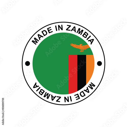 Made in Zambia Stamp Vector template on white background