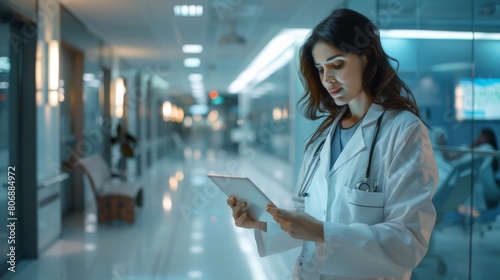 A Doctor Examines Digital Tablet