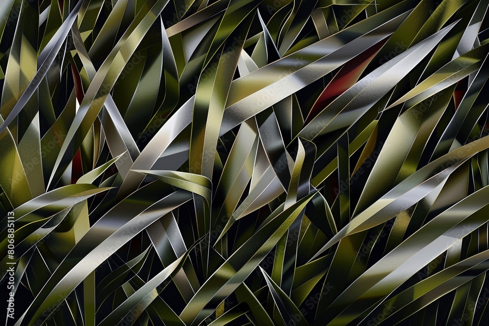 Close-up of vibrant green grass, emphasizing its dense growth and the intricate textures of individual, freshly cut blades Close-up of vibrant green grass, emphasizing its dense growth and the intricate textures of individual, freshly cut blades