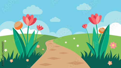 The scent of freshly grass and blooming flowers fills the air adding to the sensory experience of the mindful walk..