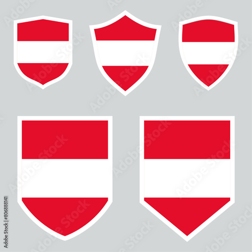 Austria Flag in Shield Shape Frame