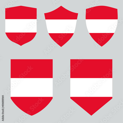 Free Download Austria Flag in Shield Shape Frame - GFXLoad