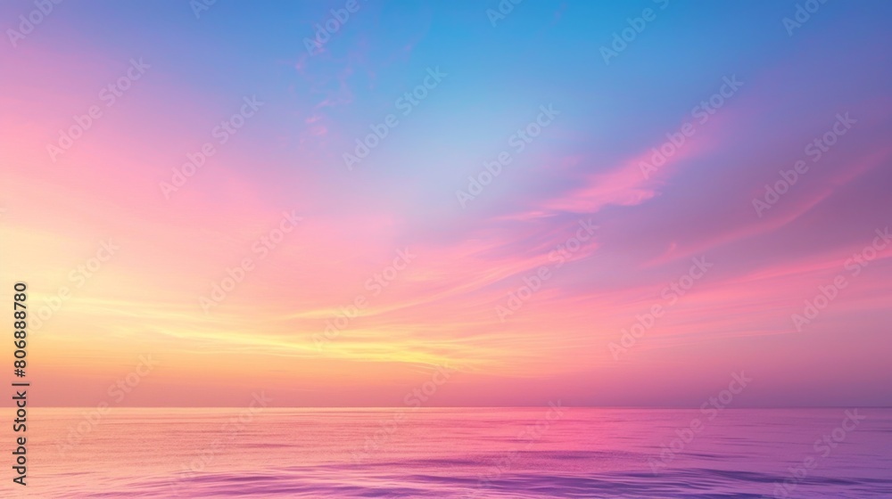 Serene Ocean Sunset with Colorful Sky
