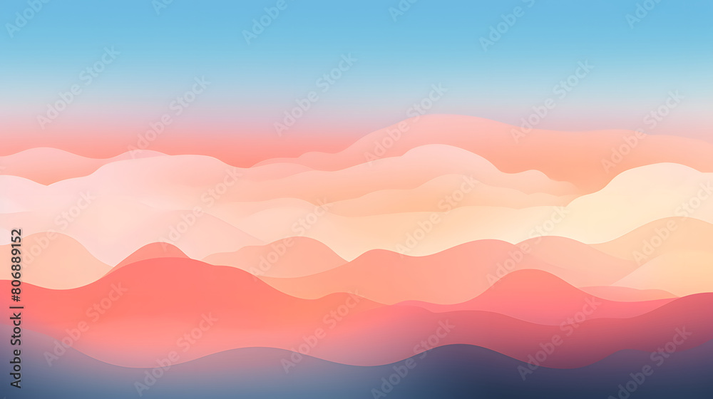 Digital sunset flat illustration graphic poster background Digital sunset flat illustration graphic poster background