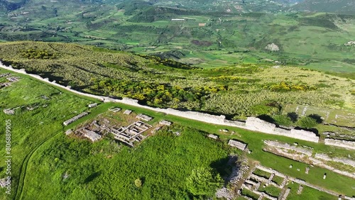 Albania Bylis archaeological park ruins of stone ancient stone photo