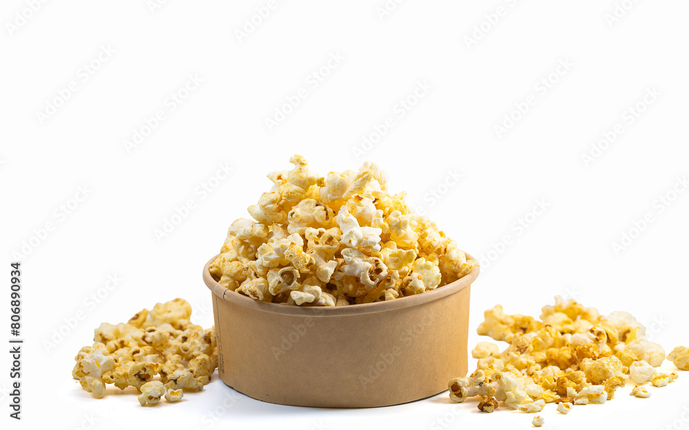 Fresh popcorn isolated on white background. Fresh popcorn isolated on white background.