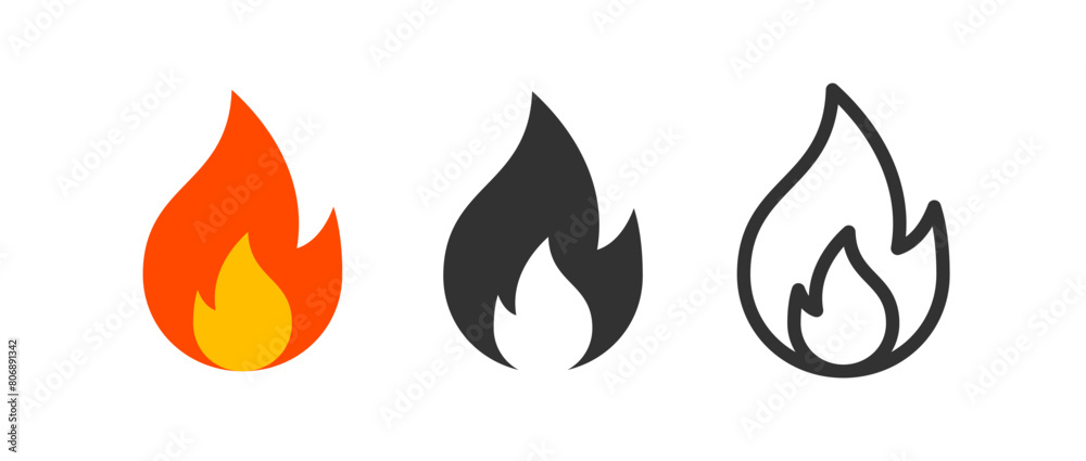 Flames icon. Fire vector. Hot, heat, warm, flammable sign. Flames icon. Fire vector. Hot, heat, warm, flammable sign.