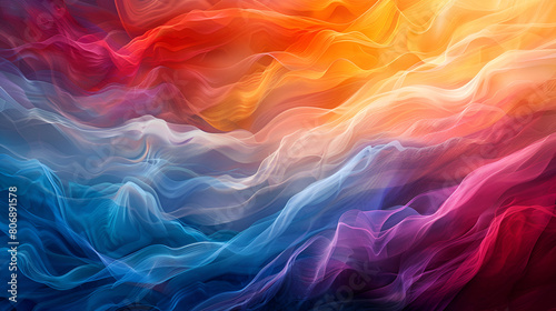 Vibrant Wave of Colorful Abstract Background, Dynamic Motion Concept for Design Projects, Generative Ai